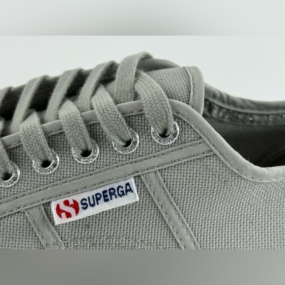 SUPERGA Unisex Lace Up Low Top Sneakers, Gray Canvas, US Size Men 8.5 Women 10 - Picture 4 of 13